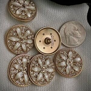 CC Style(Setof6) 25mm/metal/🍾Gold/TaupePearlescentEnamel/Stamped🤩
